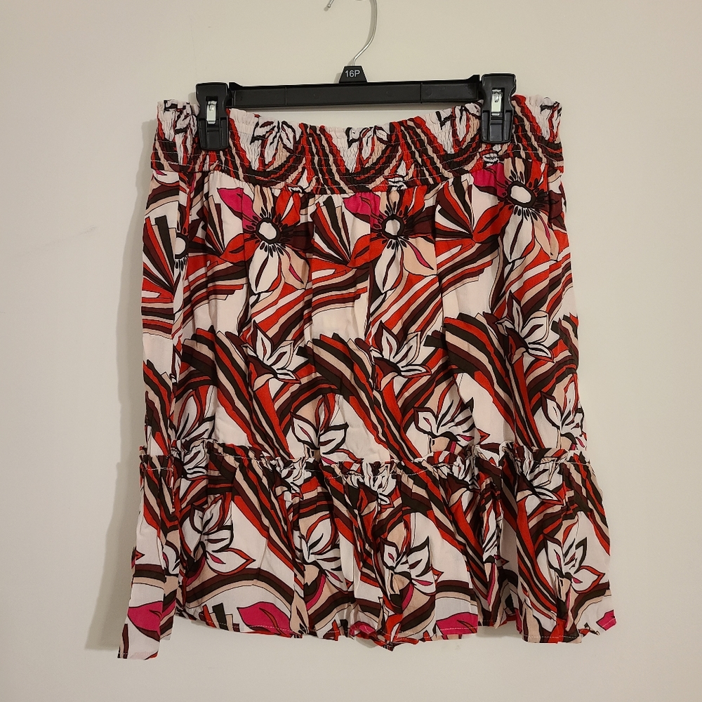 Anthropologie Floral Mini Skirt